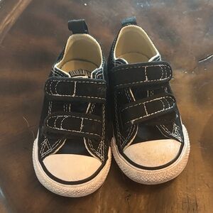 Converse Black Kids Sneakers with Velcro